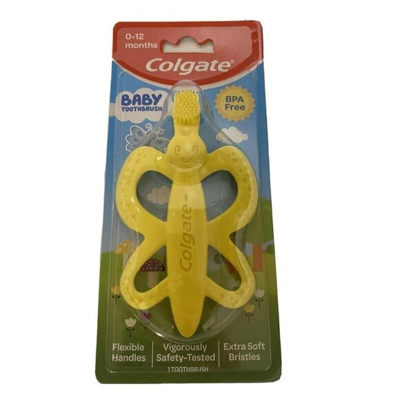 Colgate Baby Teething Toothbrush Infants 0 -12 mos Extra Soft Bristles BPA Free - Picture 1 of 2